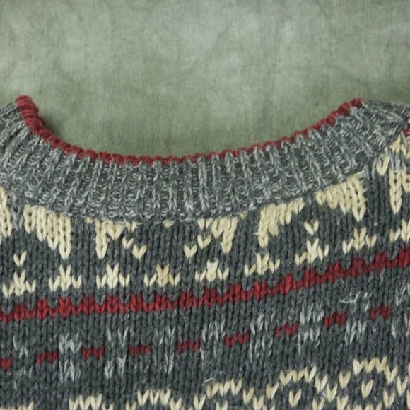 Structure VINTAGE SNOWFLAKE PULLOVER SKI SWEATER Cotton Blend MEN'S XL S1-8426 - Picture 3 of 7